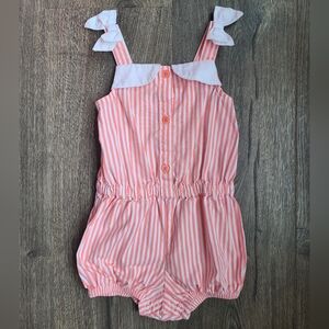 Gymboree Striped Pink and White Romper Size 18-24 Months